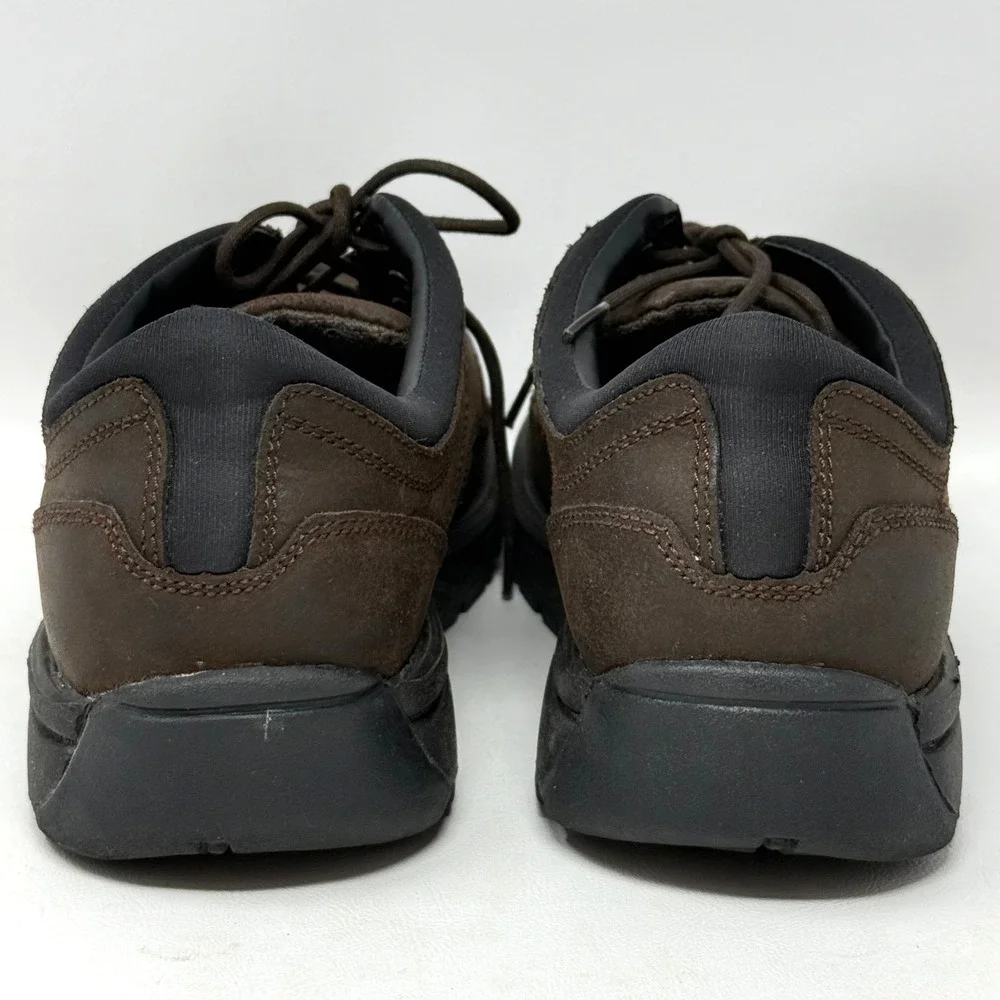 Outland Mens Brown Leather Moc Toe Oxford Shoes‎ Lug 10 Academia Preppy Casual